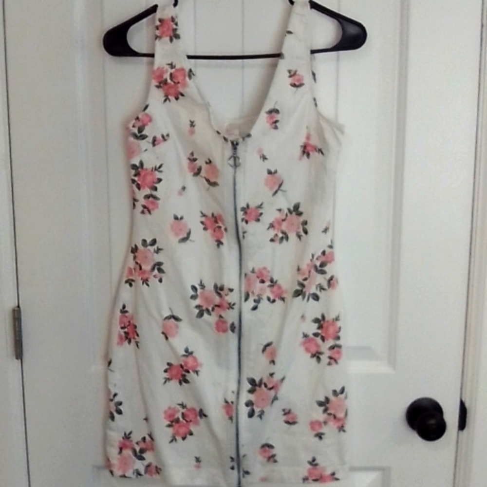 Floral zipper front dress